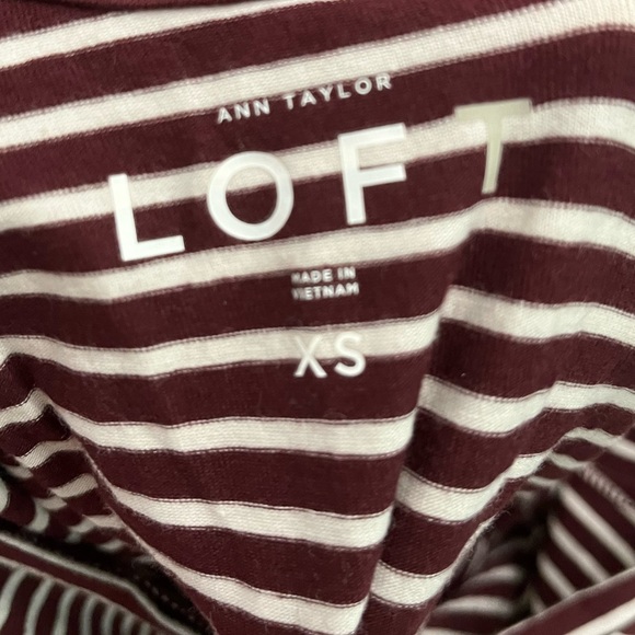 NWOT Garnet and White Striped LOFT Long Sleeve Top - Picture 6 of 6